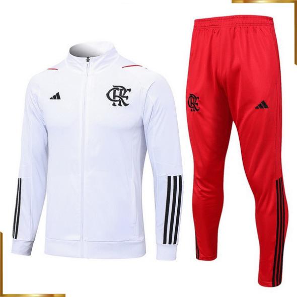 Chaqueta Deportiva Conjunto Completo Flamengo Hombre 2023/2024 Blanco Rojo