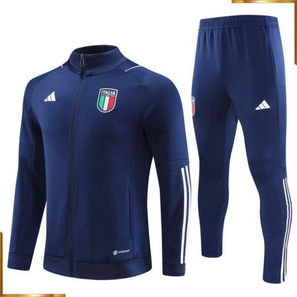 Chaqueta Deportiva Conjunto Completo Italia Hombre 2023 Azul Marino