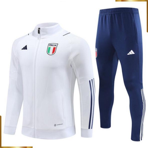 Chaqueta Deportiva Conjunto Completo Italia Hombre 2023 Blanco Azul Marino