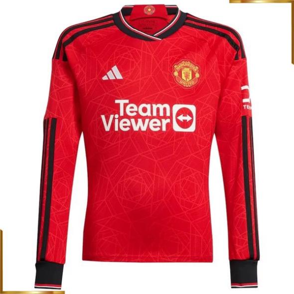 Camiseta Manchester United Manga Larga 2023/2024 Primera Equipacion