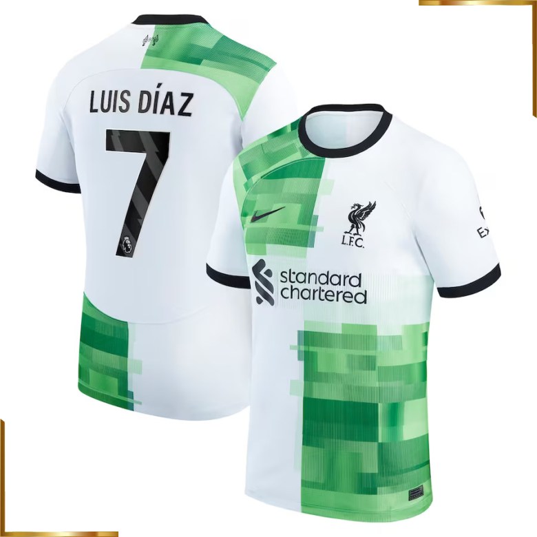 Camiseta Liverpool Luis Diaz 2023/2024 Segunda Equipacion