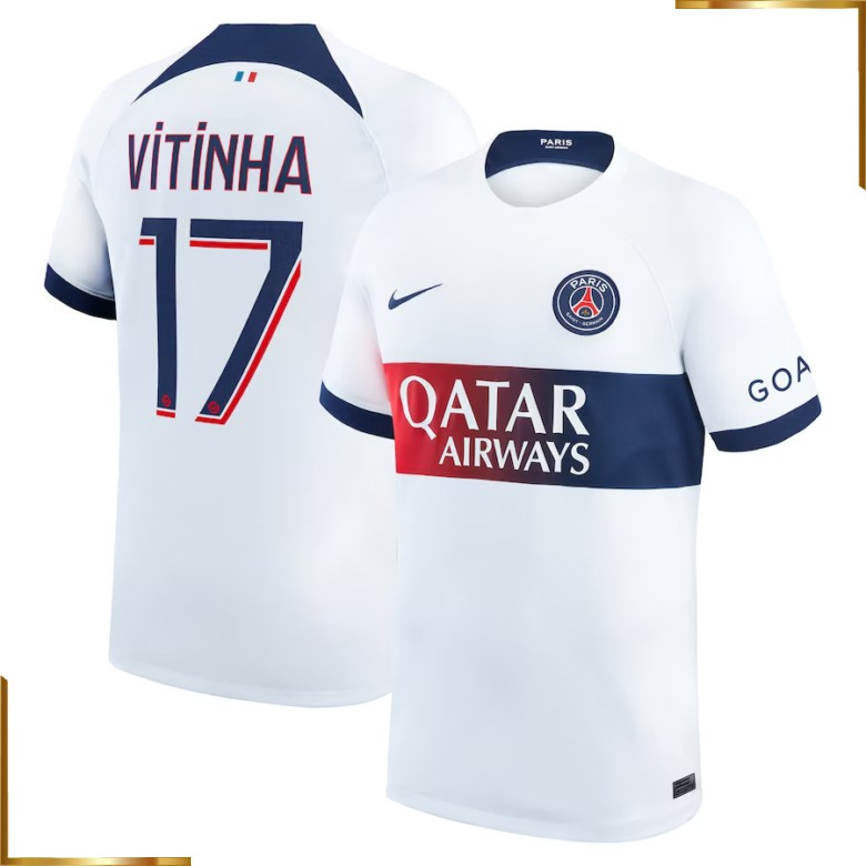 Camiseta Paris Saint Germain Vitinha 2023/2024 Segunda Equipacion