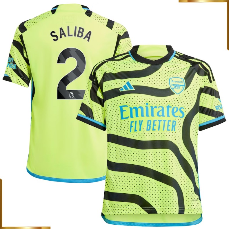 Camiseta Arsenal saliba 2023/2024 Segunda Equipacion