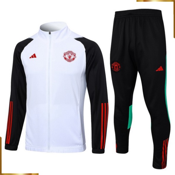 Chandal Conjunto Completo Manchester United 2023/2024 blanco negro rojo
