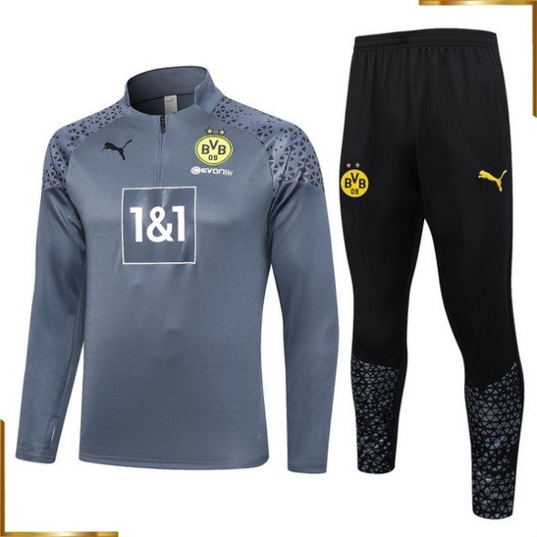 Chandal Conjunto Completo Borussia Dortmund 2023/2024 gris claro negro